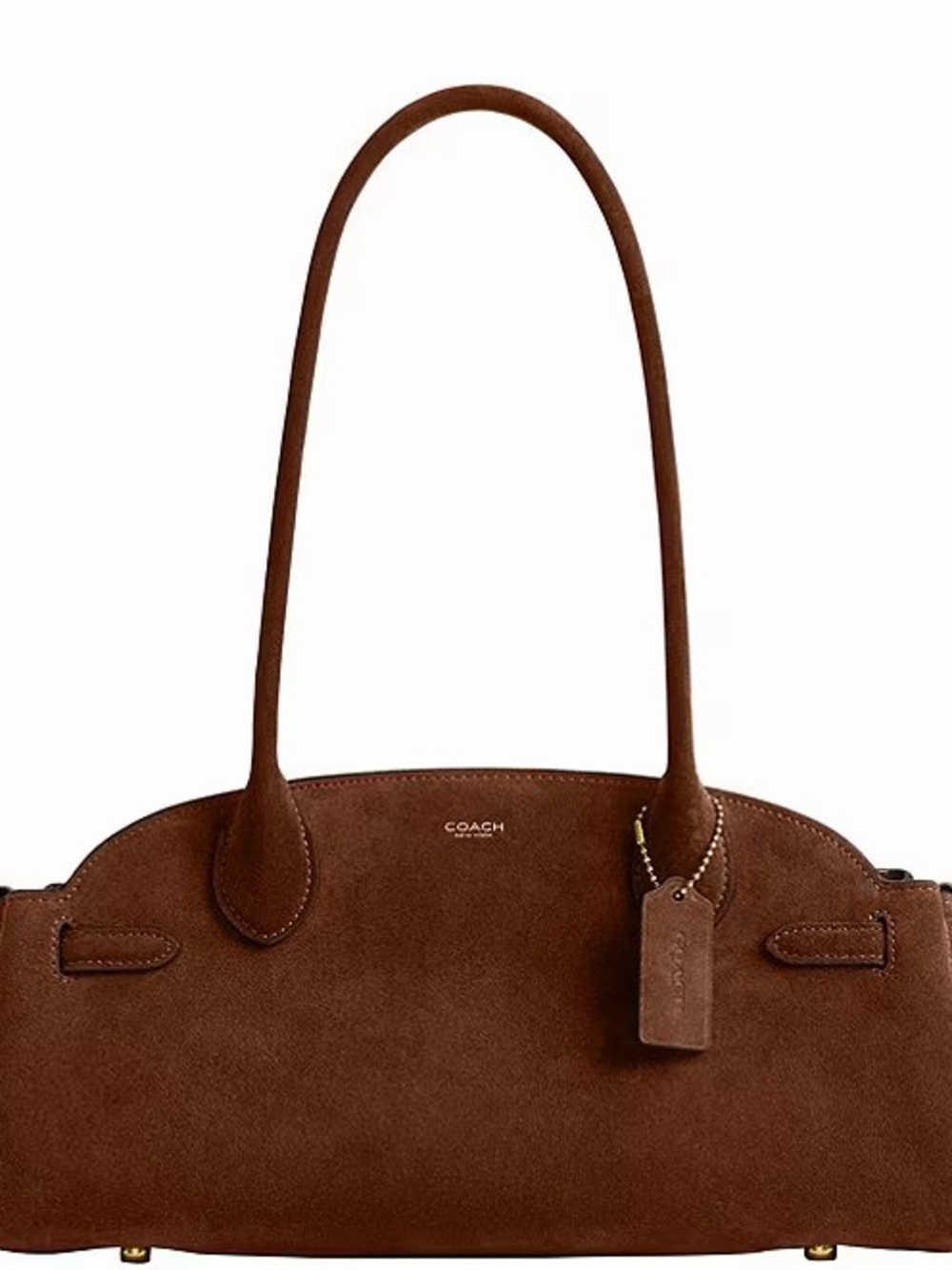 Coach Empire 34 Brown Suede Shoulder Bag NWT - Picture 4 of 7